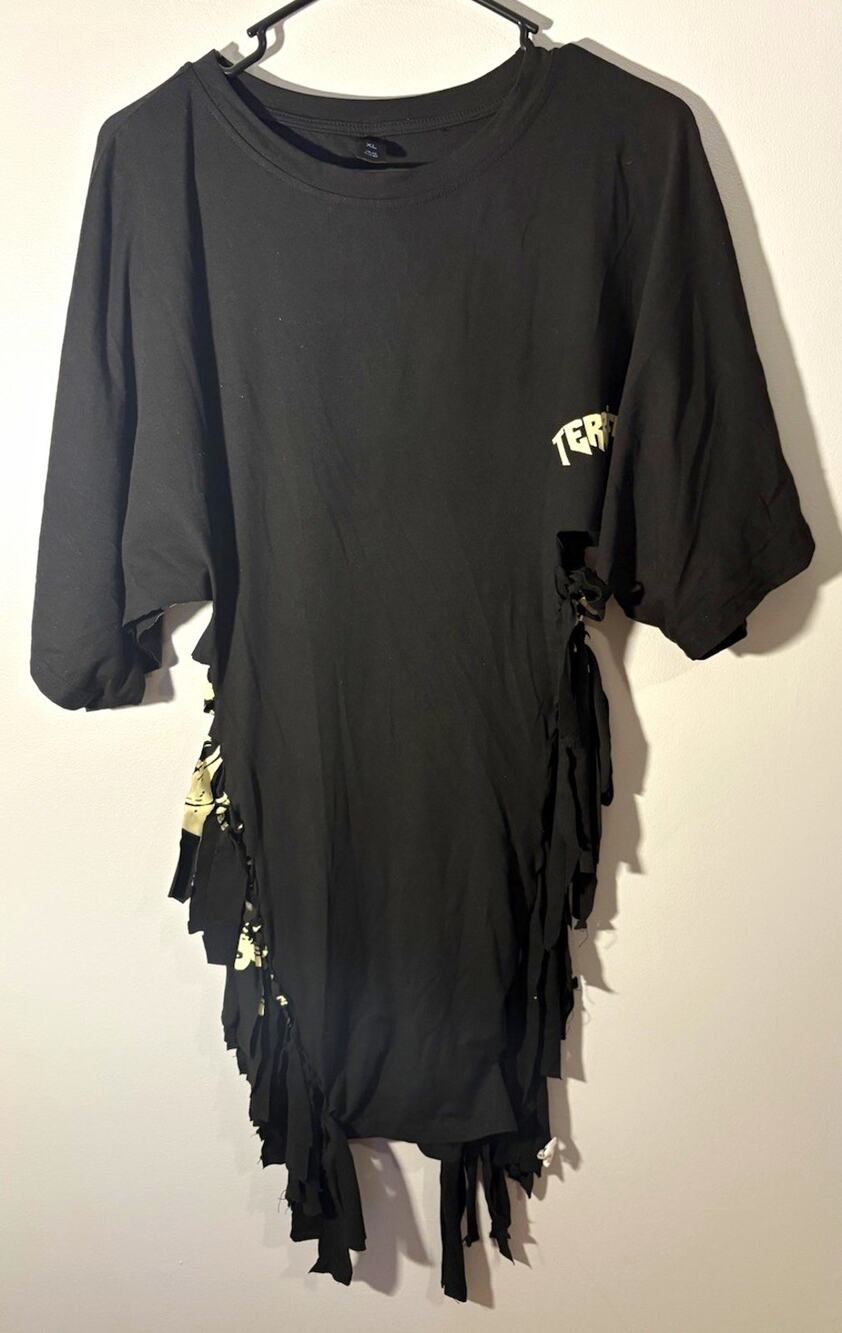 ROMWE women’s XL Black Graphic Print knot dress